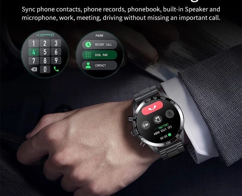 Relógio Smartwatch Lige Original Chamada à Prova D’Água GPS Trilha de Movimento Luxo Esportivo Relógio Inteligente